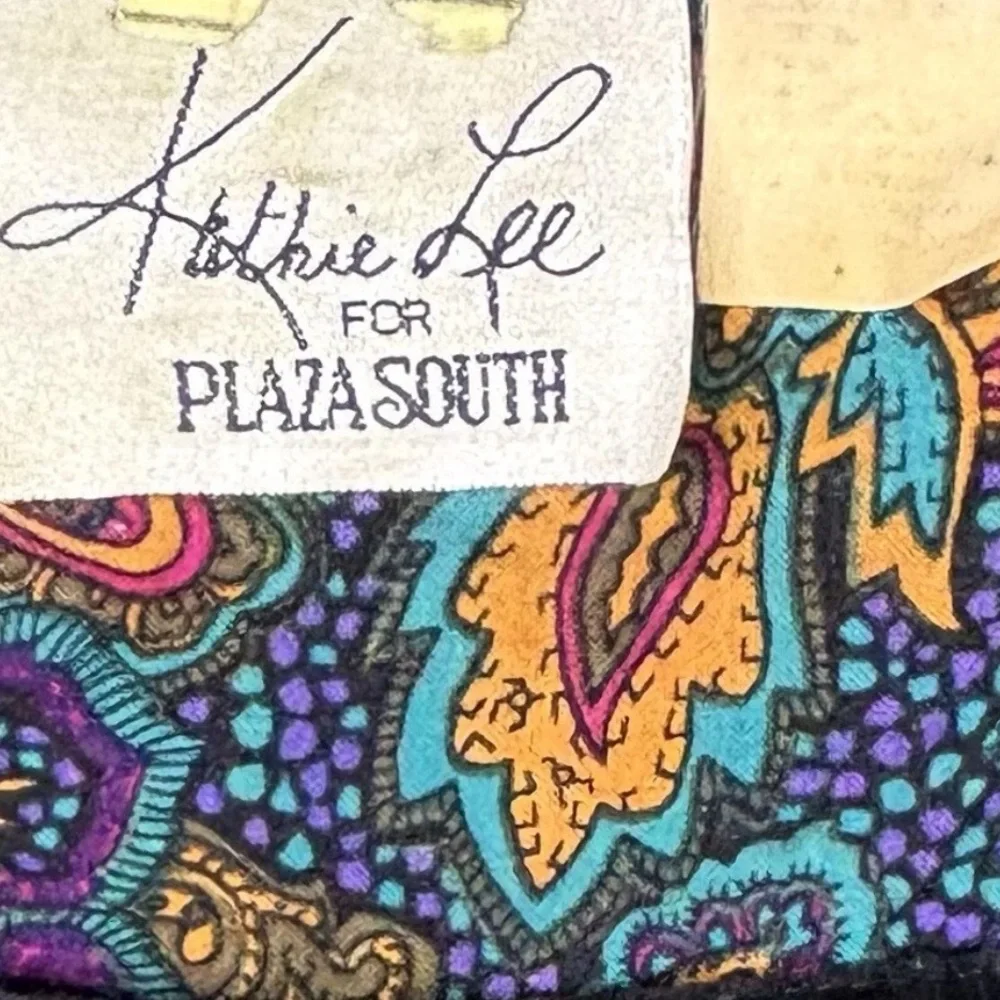 Kathie Lee For Plaza South Dress Women’s Medium (8-10) Vintage Button Paisley - Picture 3 of 10